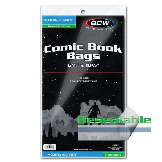 BCW Modern/Current Resealable Comic Bags (100 pack)