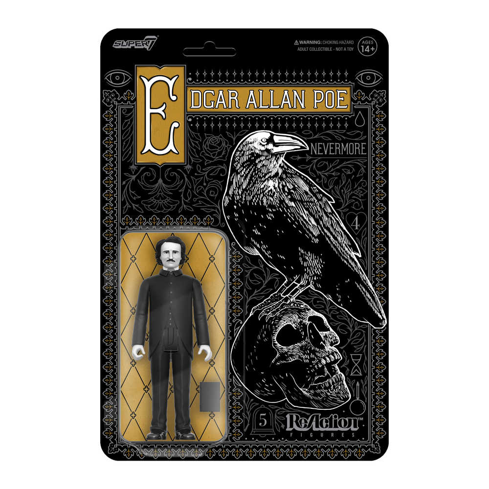 Edgar Allan Poe Reaction Greyscale Figure
