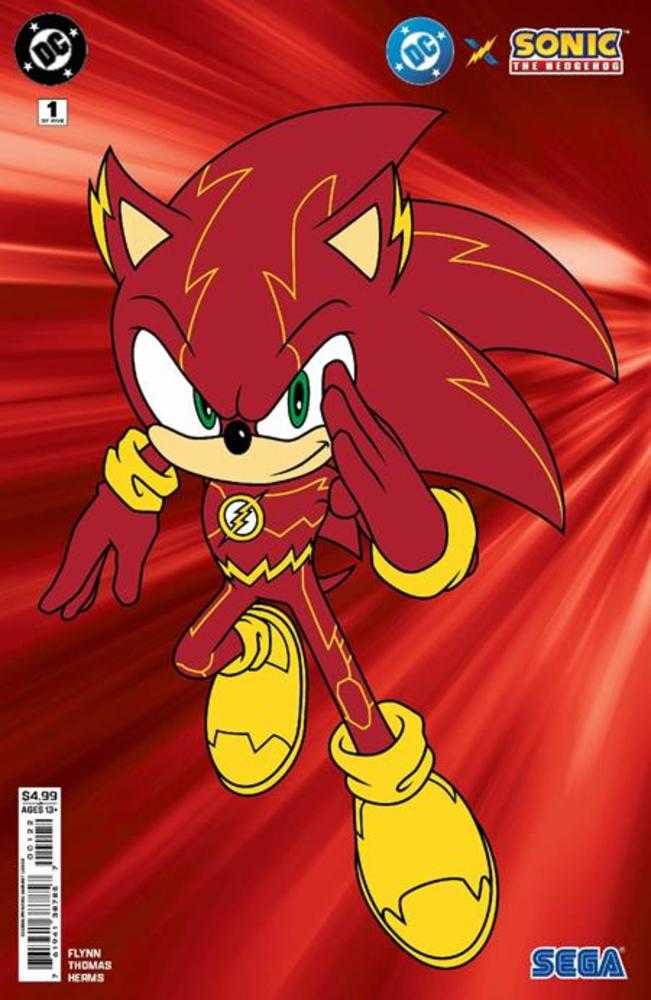 DC X Sonic The Hedgehog (2025) #1 (of 5) (2nd Print) Cover B Flash Card Stock Variant