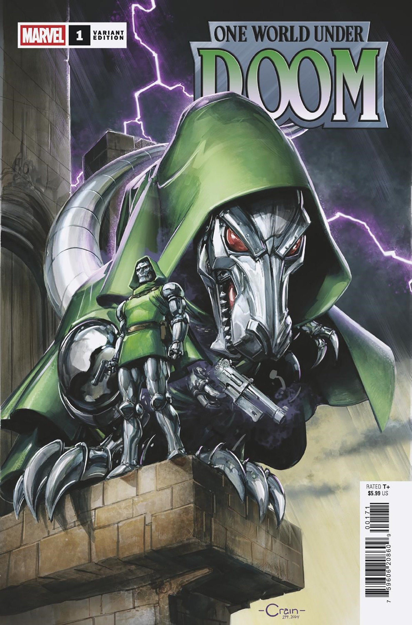 One World Under Doom (2025) #1 (of 9) Clayton Crain Doomasaur Variant