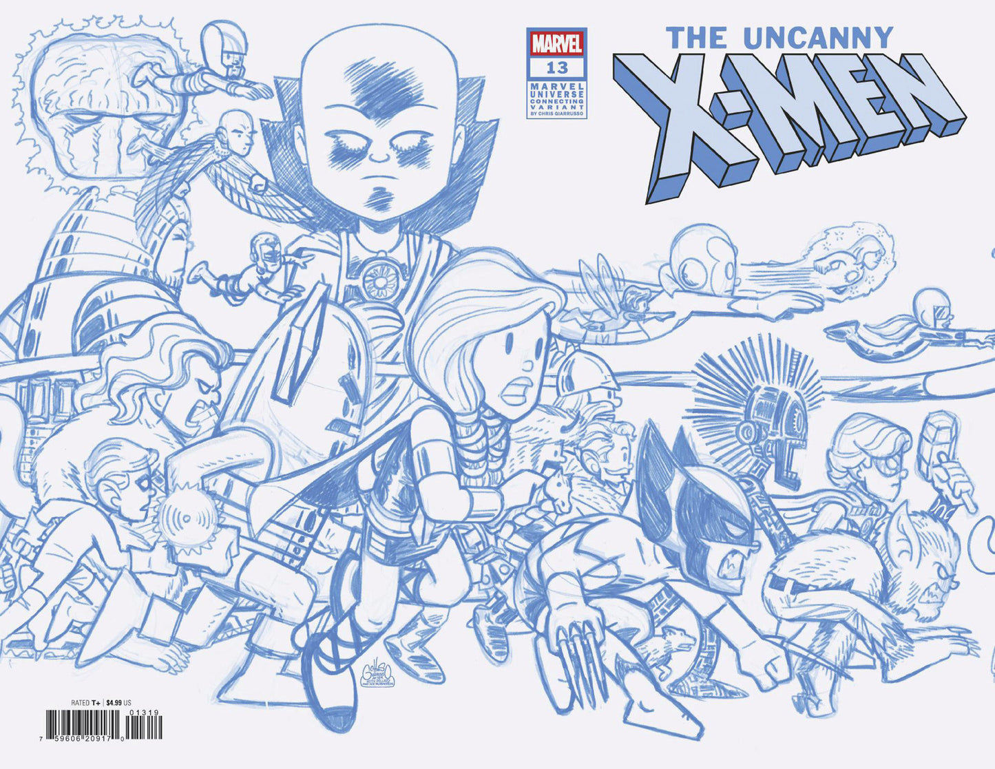 Uncanny X-Men (2024) #13 Chris Giarrusso Marvel Universe Connecting Blue Line Sketch Wrap 1:50 Variant N