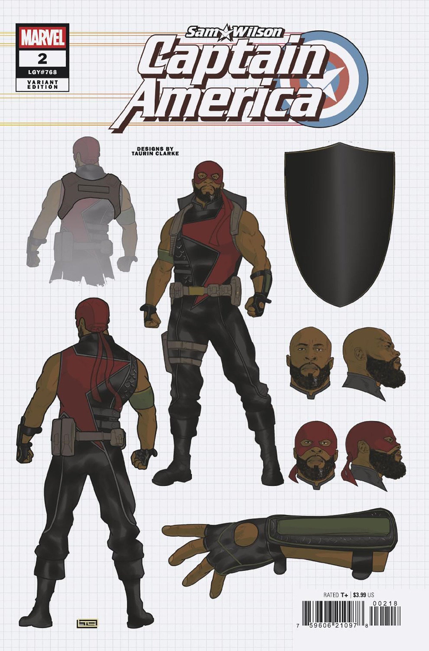 Sam Wilson Captain America (2025) #2 (of 5) Taurin Clarke Design 1:10 Variant