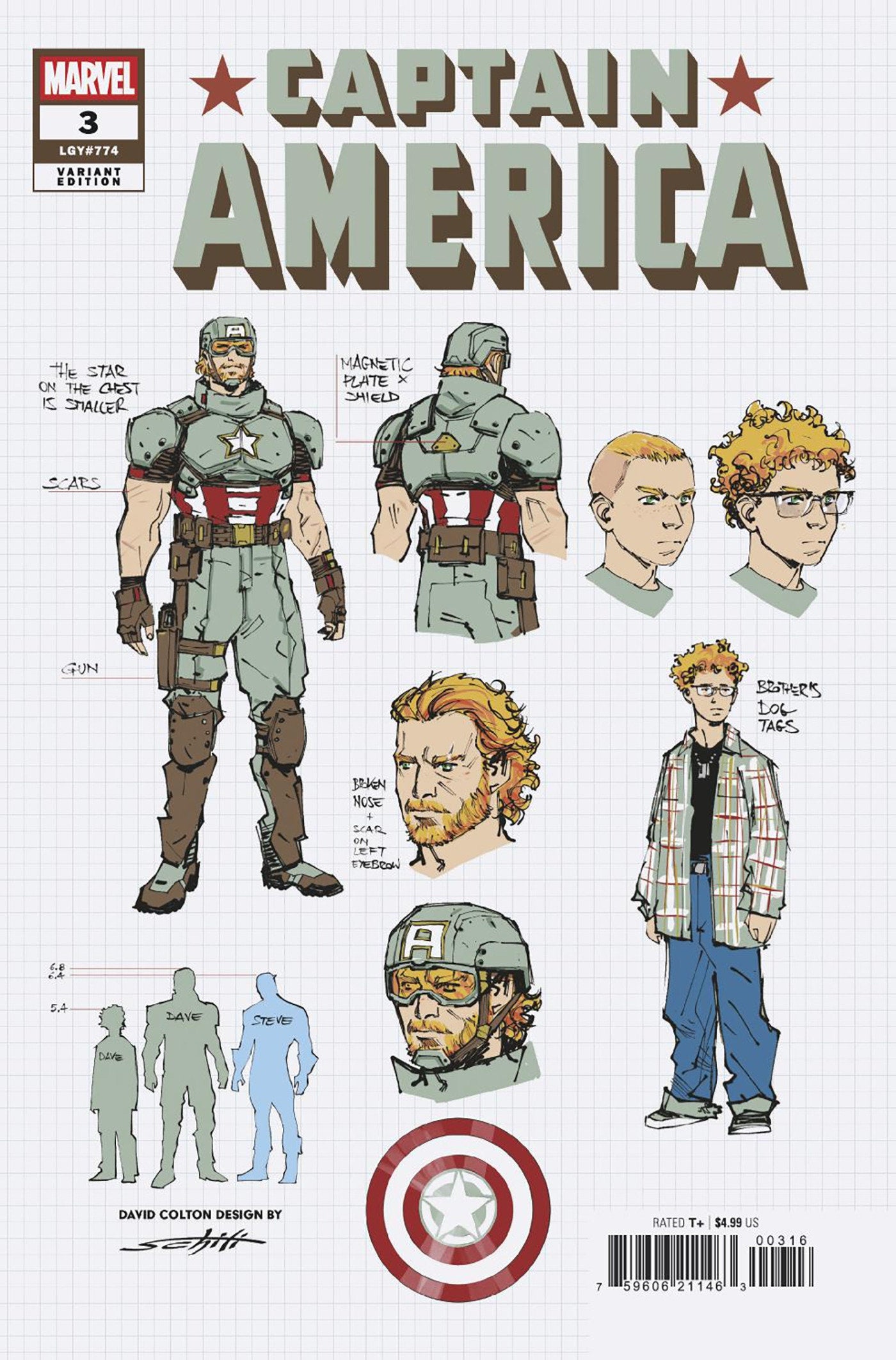 Captain America #3 Valerio Schiti 1:10 Design Variant