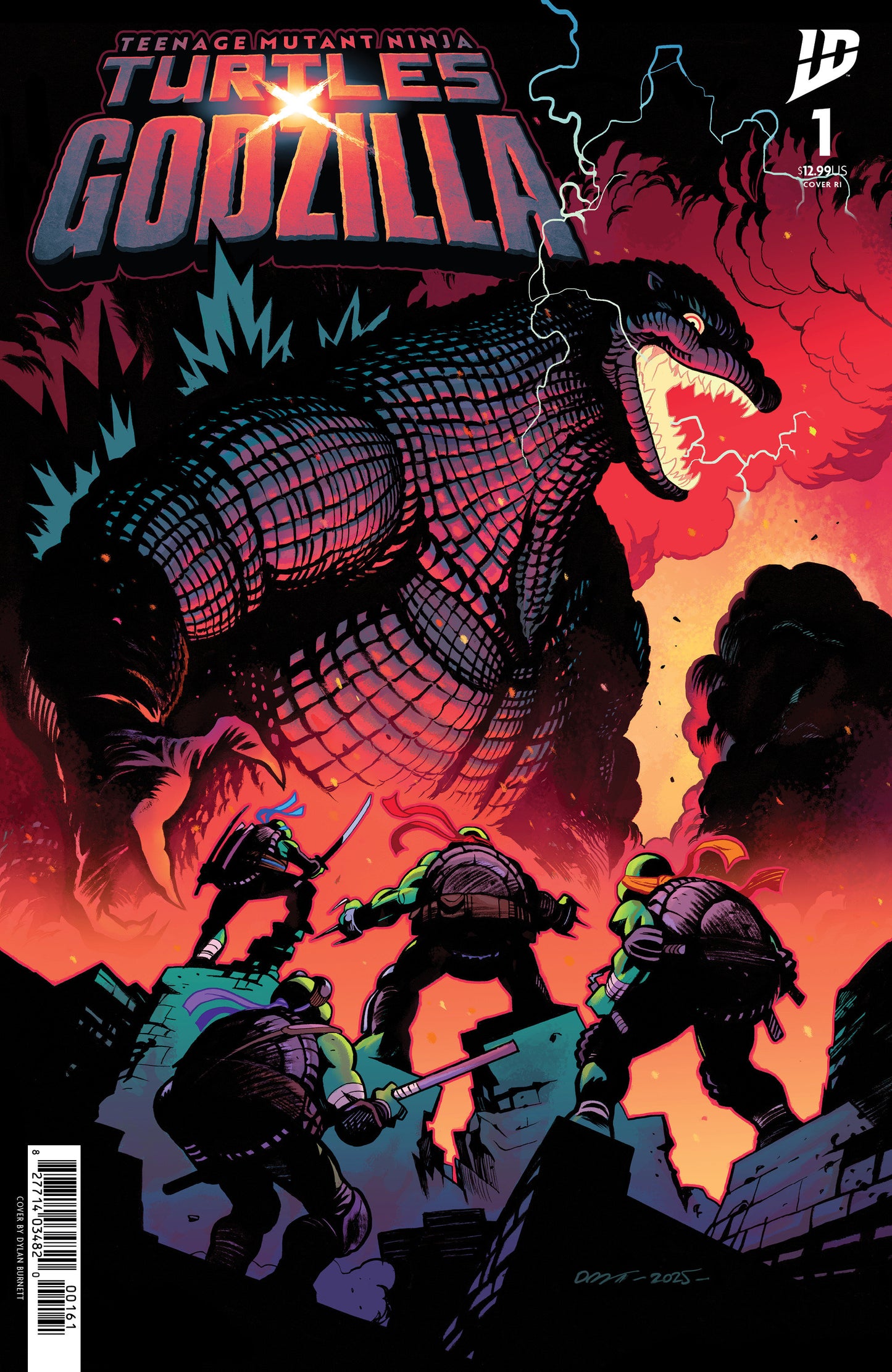 Teenage Mutant Ninja Turtles X Godzilla #1 Variant Ri 1:25 Foil (Burnett)