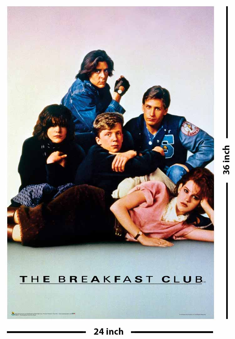 Breakfast Club One Sheet Poster - 24" X 36": Shrinkwrapped on Cardboard