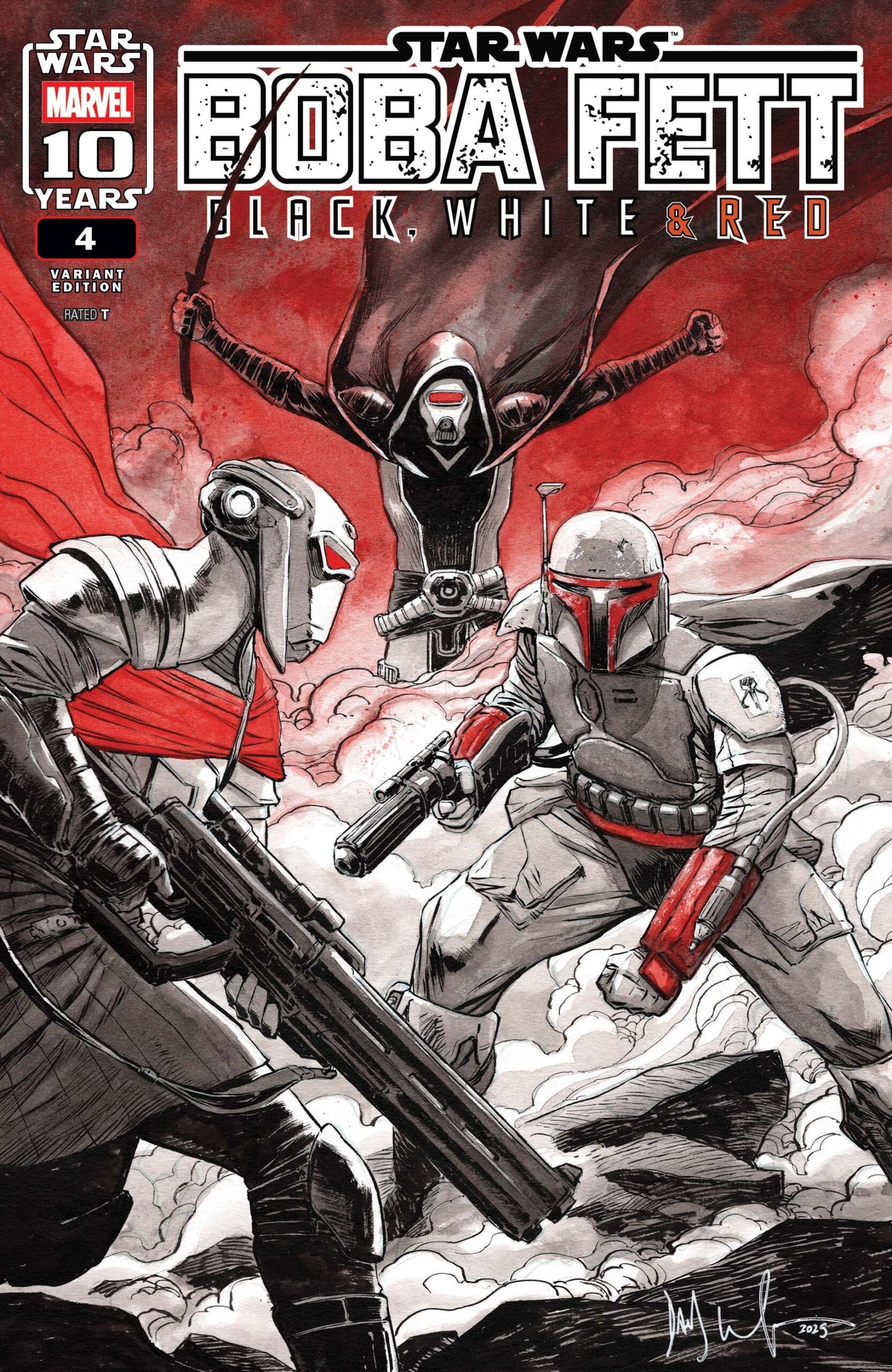 Star Wars: Boba Fett Black, White & Red #4 Dave Wachter 1:25 Variant