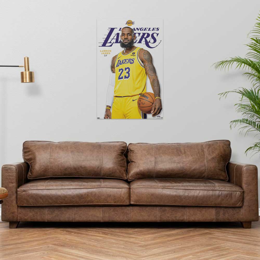 Lebron James Sports Poster - 23' X 34': Shrinkwrapped on Cardboard