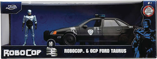 Robocop 1986 Ford Taurus Chrome with Figure 1/24 Die-Cast Vehicle