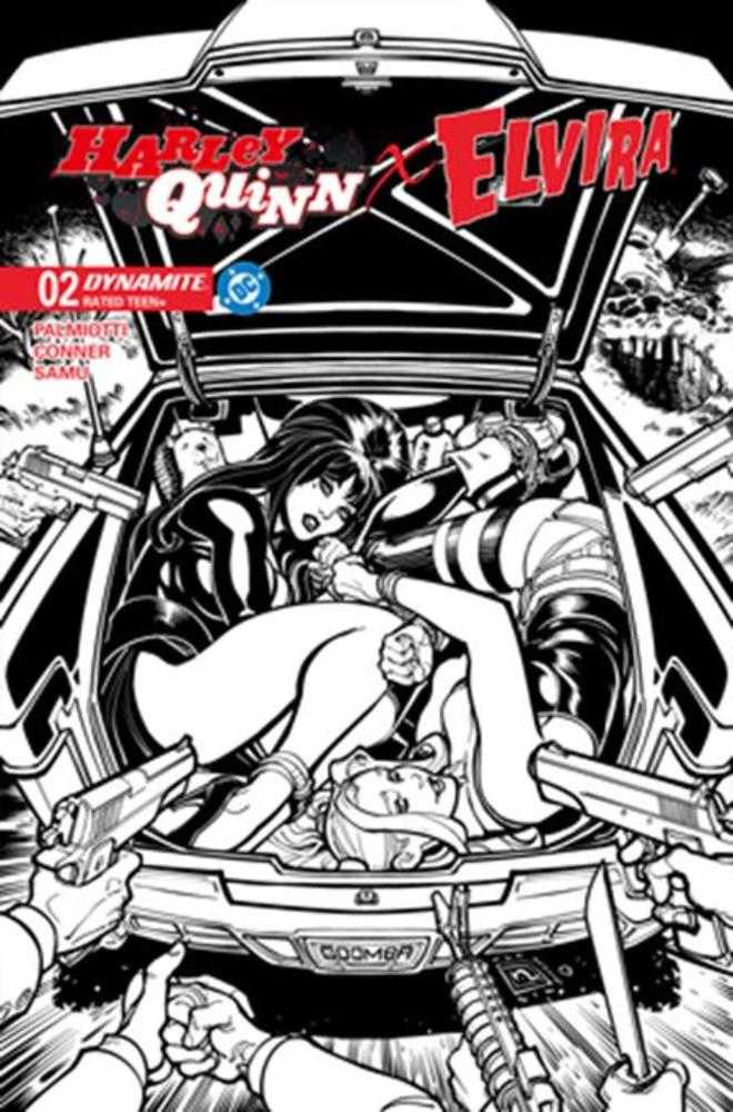 Harley Quinn X Elvira (2025) #2 Cover M Chad Hardin Line Art 1:10 Variant