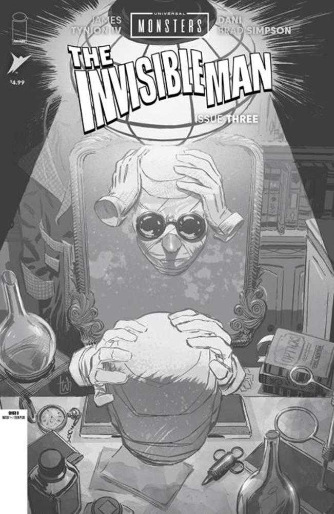 Universal Monsters The Invisible Man #3 (Of 4) Cover D Lee Weeks Black & White 1:25 Variant