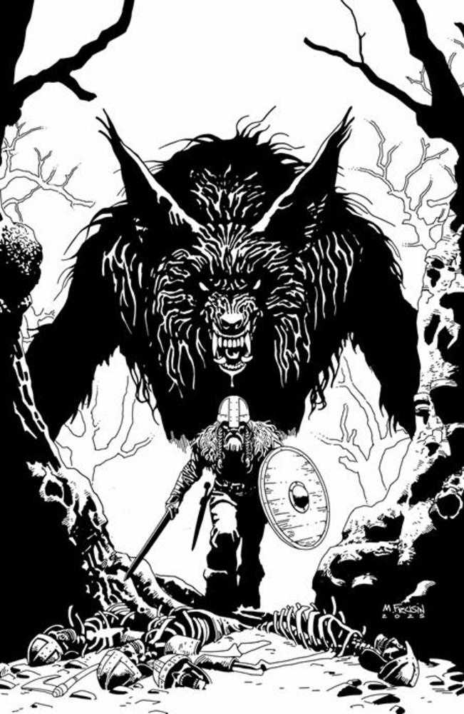 Viking Moon #1 (Of 5) Cover E Marcelo Frusin Black & White 1:25 Variant