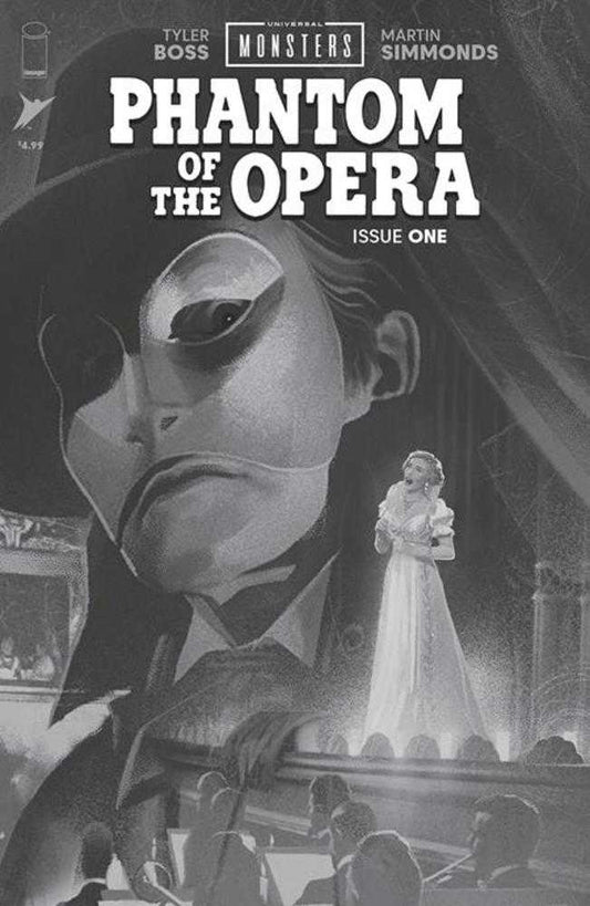 Universal Monsters: Phantom Of The Opera (2026) #1 (of 4) Cover D Joshua Middleton B&W Classic Horror 1:25 Variant