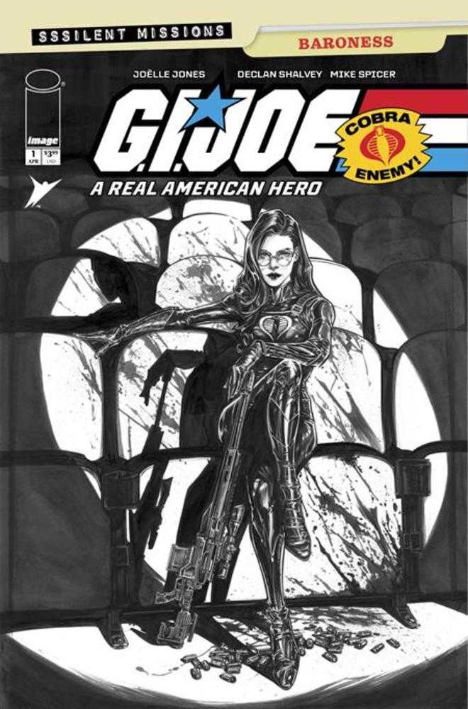 G.I. Joe: A Real American Hero - Sssilent Missions Baroness (2026) One-Shot Cover C Joelle Jones Black & White 1:10 Variant