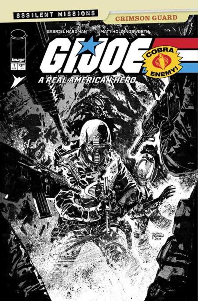 G.I. Joe: A Real American Hero - Sssilent Missions: Crimson Guard (2026) One-Shot Cover C Gabriel Hardman Black & White 1:10 Variant