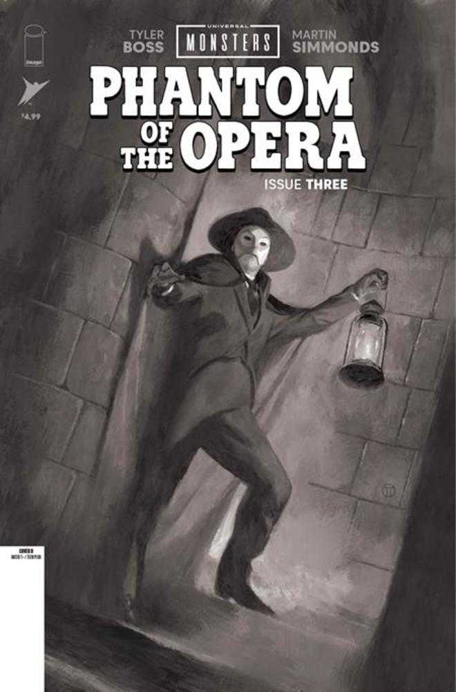 Universal Monsters Phantom Of The Opera #3 (Of 4) Cover D Julian Totino Tedesco Black & White Classic Horror 1:25 Variant