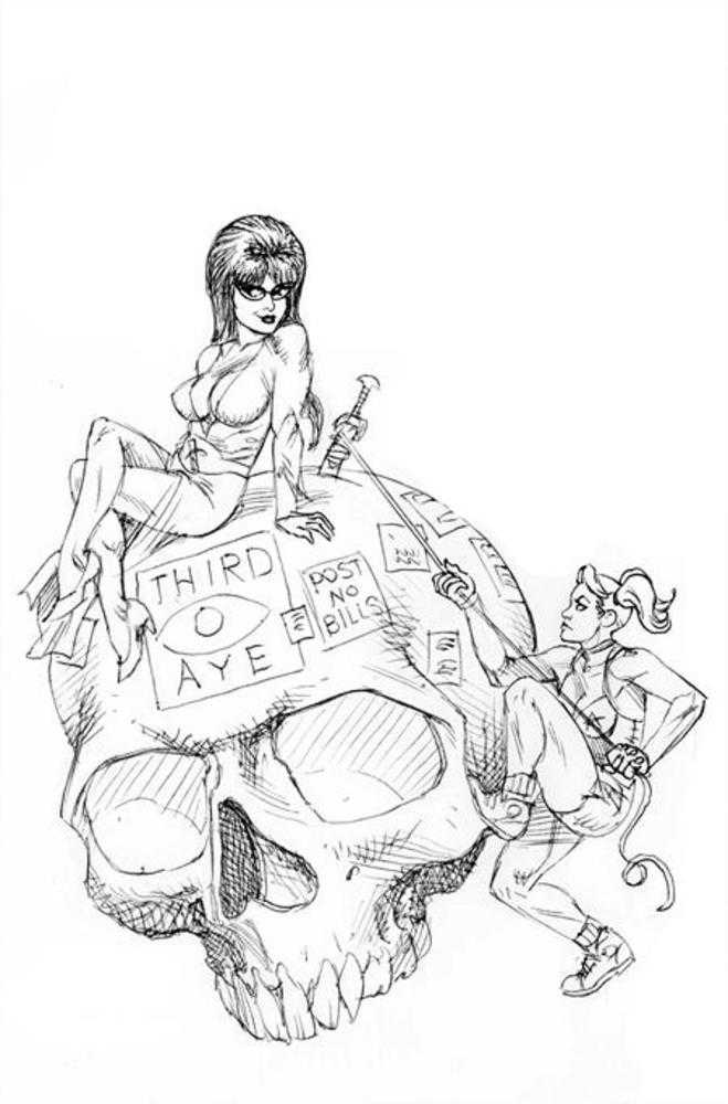 Harley Quinn X Elvira #6 Cover N FOC Joseph Michael Linsner Line Art 1:10 Virgin Variant