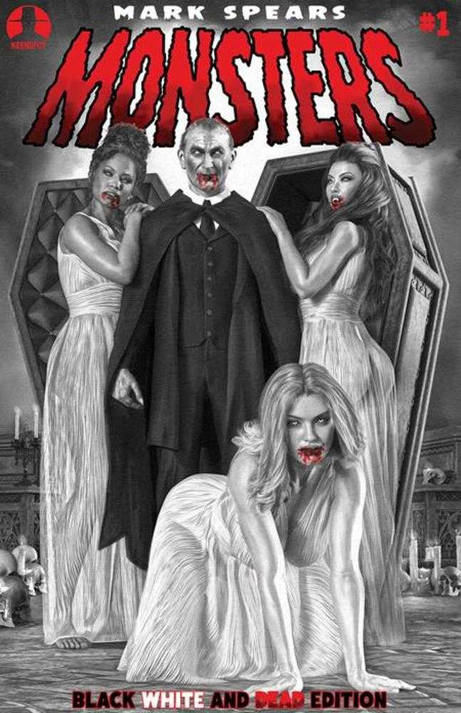 Mark Spears Monsters #1 (7th Print) Black White & Dead Edition Cover C Mark Spears Court Of Blood Variant