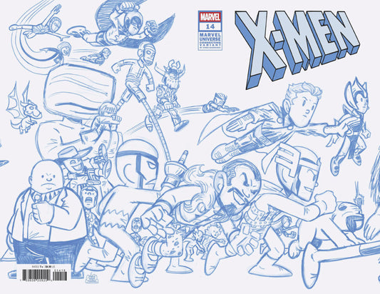 X-Men #(2024) #14 Chris Giarrusso Marvel Universe Connecting Blue Line Sketch Wrap Variant G