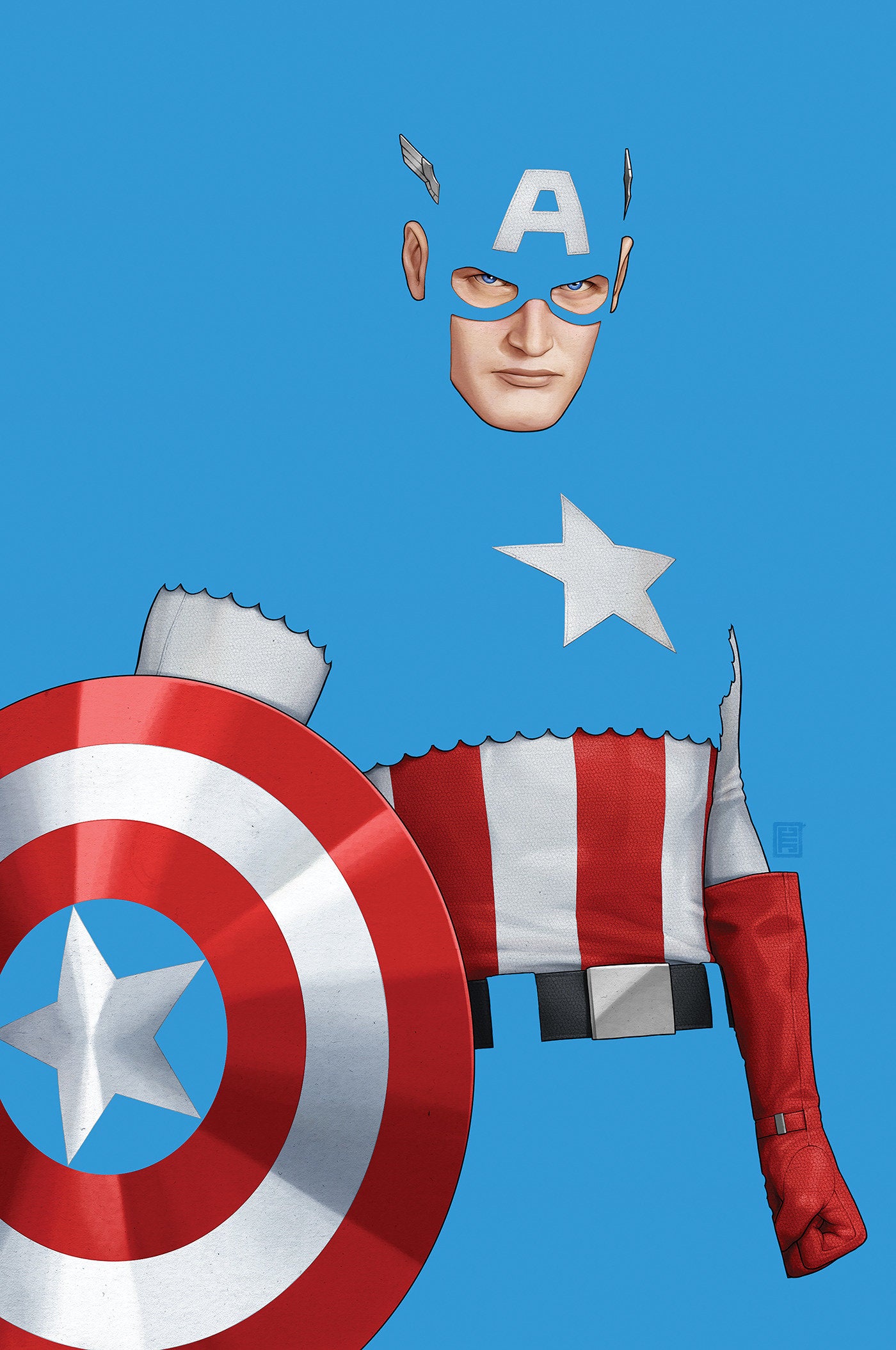 Captain America (2025) #2 John Tyler Christopher Negative Space Full Art Variant