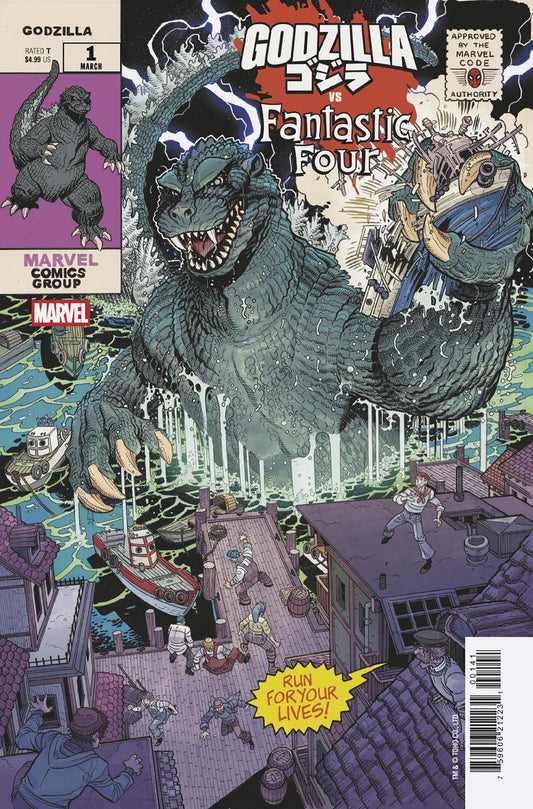 Godzilla vs Fantastic Four (2025) #1 Nick Bradshaw Monster Homage Variant