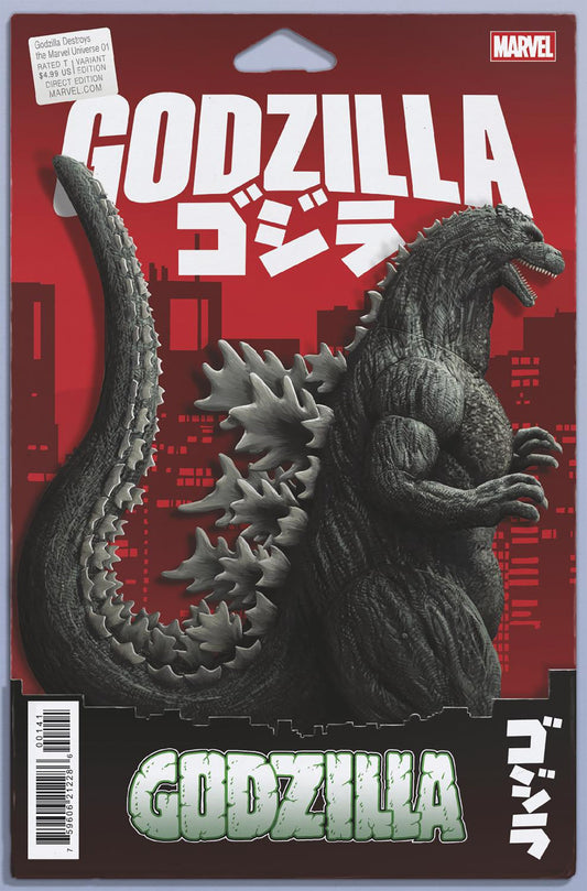 Godzilla Destroys The Marvel Universe (2025) #1 John Tyler Christopher Action Figure Variant