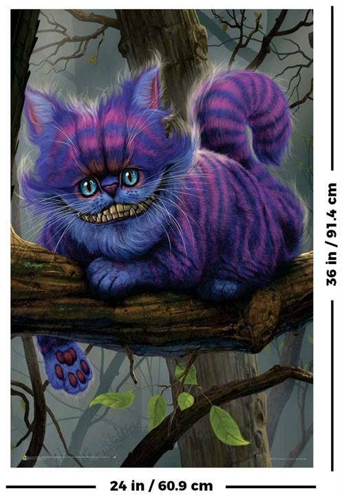 Cheshire Cat Non Flocked Blacklight Poster – Psychedelic Décor: Shrinkwrapped on Cardboard